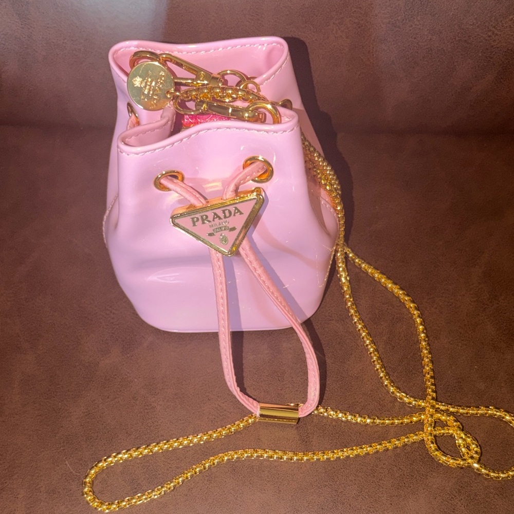 Pink Prada Micro Pouch chain strap / mini bucket bag - in box - Picture 3 of 10